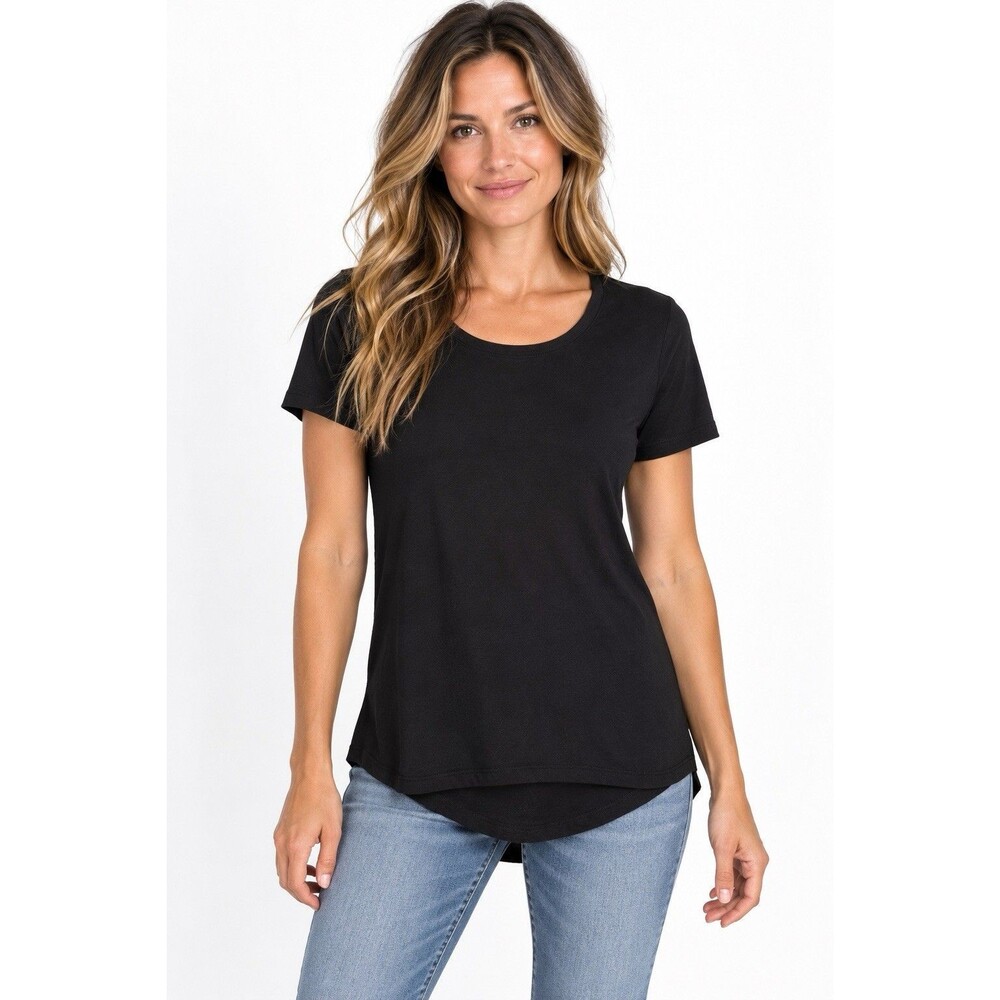 Plain Jane Black T Shirt Short Sleeve Rounded Hem Size Small Grunge Whimseygoth